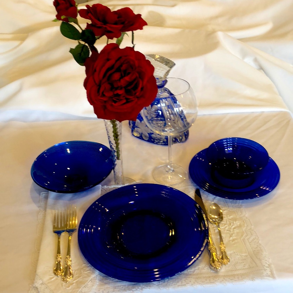 Cobalt Blue Dinnerware Set